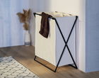 Cos pentru rufe Trio XL, Wenko, 69x37x76 cm, poliester/polietilena, bej/negru