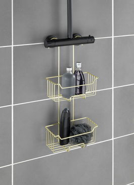 Etajera suspendabila Milo, Wenko, 25x14x55 cm, inox, auriu