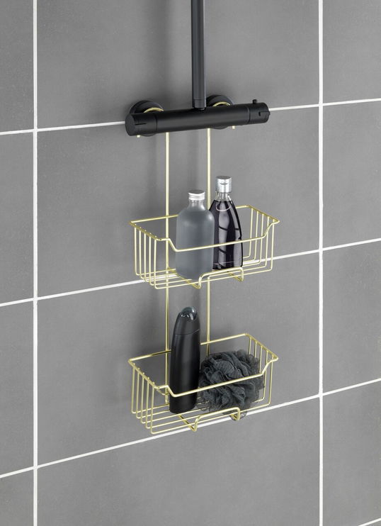 Etajera suspendabila Milo, Wenko, 25x14x55 cm, inox, auriu