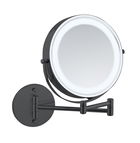 Oglinda decorativa cu LED Lumi, Wenko, 25.5x4-35x32 cm, metal, negru