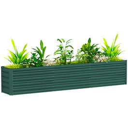 Outsunny Pat Ridicat pentru Grădină Exterioară cu Fund Deschis și Margini Rotunjite, 240x40x45 cm, Verde | Aosom Romania