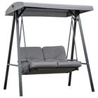 Outsunny Balansoar de Grădină 2 Locuri cu Acoperiș Reglabil și Perne, 144x117x173 cm, Gri Închis | Aosom Romania