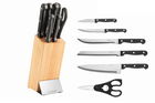 Set cutite cu suport 7 piese BergHOFF, Essentials Quadra, inox/lemn