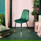 Scaun Noir, Homla, 44x52x85 cm, poliester/metal/poliuretan, verde/negru